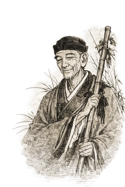 Ink portrait of Matsuo Bashō