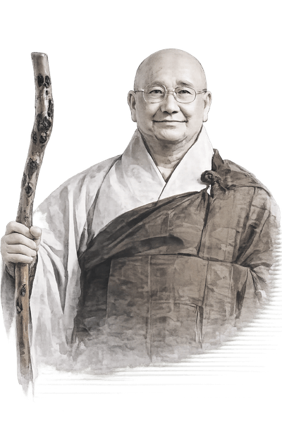Ink portrait of Seung Sahn